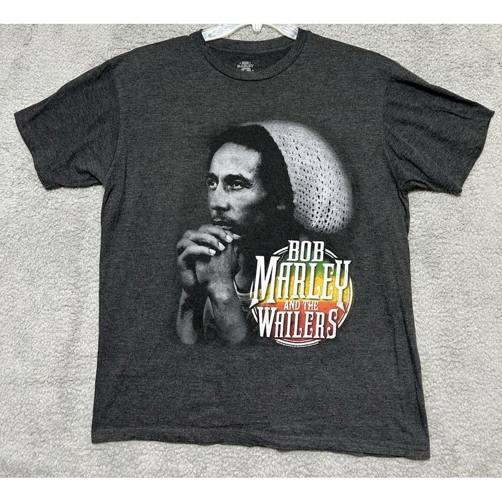 Bob Marley and The Wailers Gray Short Sleeve Shirt Size L Jamaica Collection